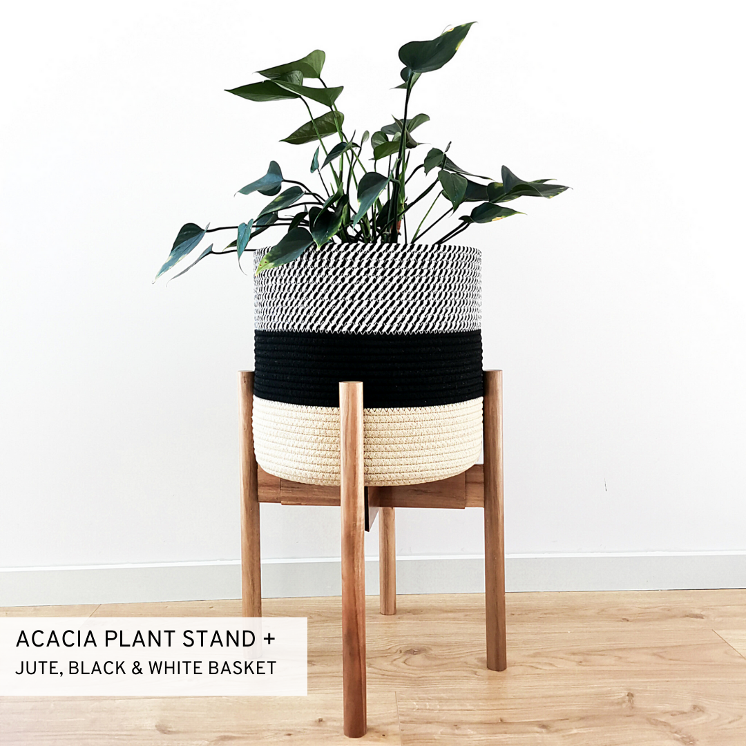 Indoor plant basket for living room, bedroom, and office area. Minimalistic style with sturdy design. Made from high quality cotton rope.