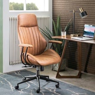 Ergonomic chair brown suede 2020