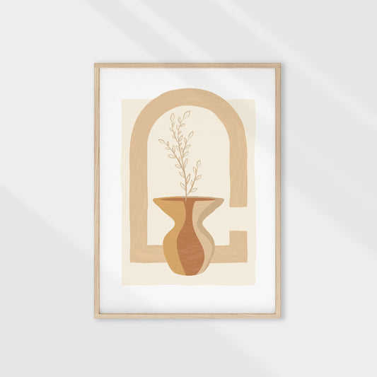 Earthy-toned floral wall art. Adds a minimalistic boho style to any space. Digital and printable wall art.