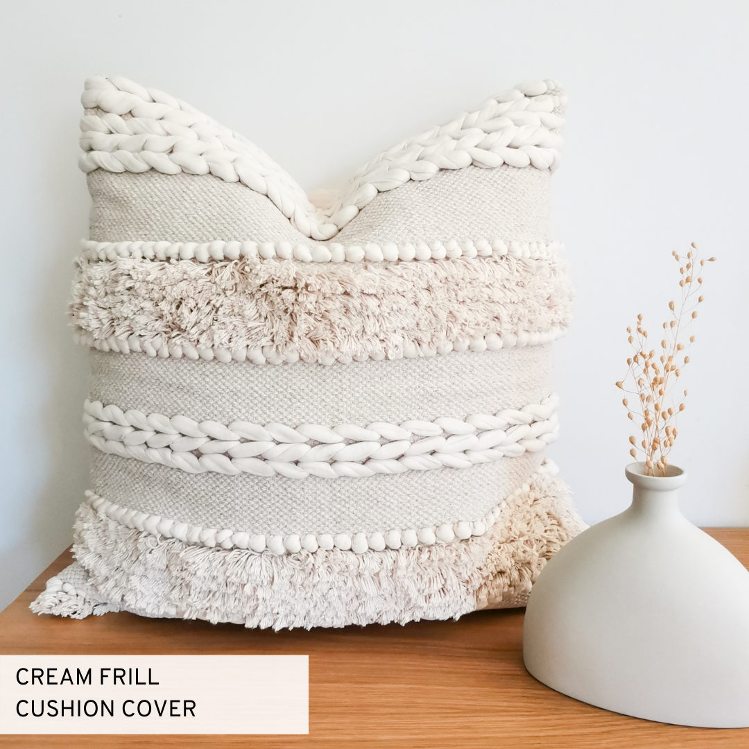 Cream White Decorative Lumbar Pillow Cover 14X36 Boho Throw Pillow Cover  for Bed Long Pillow Case Bed Decorative Pillow Cover 
