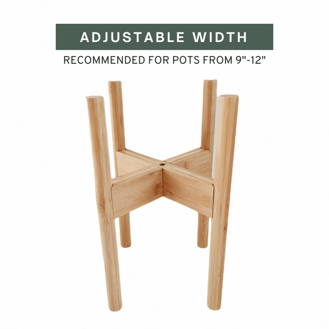 These adjustable indoor plant stands are made from natural bamboo and acacia made, making them durable and looking elegant. Easy assembly with no screws required.